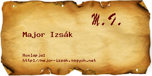 Major Izsák névjegykártya